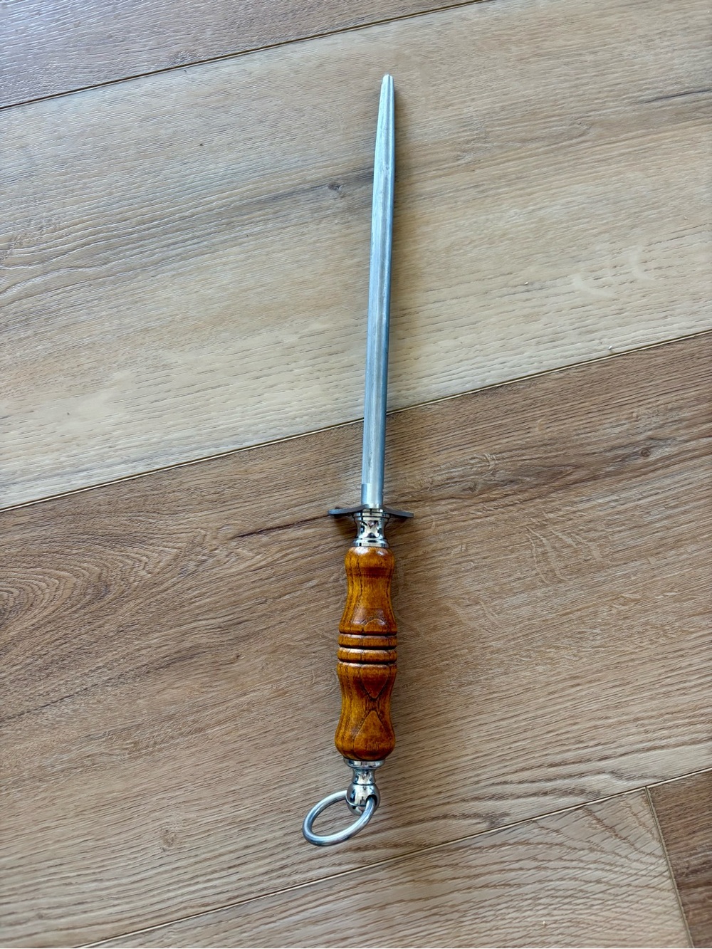 vintage, wood handle honing knife.